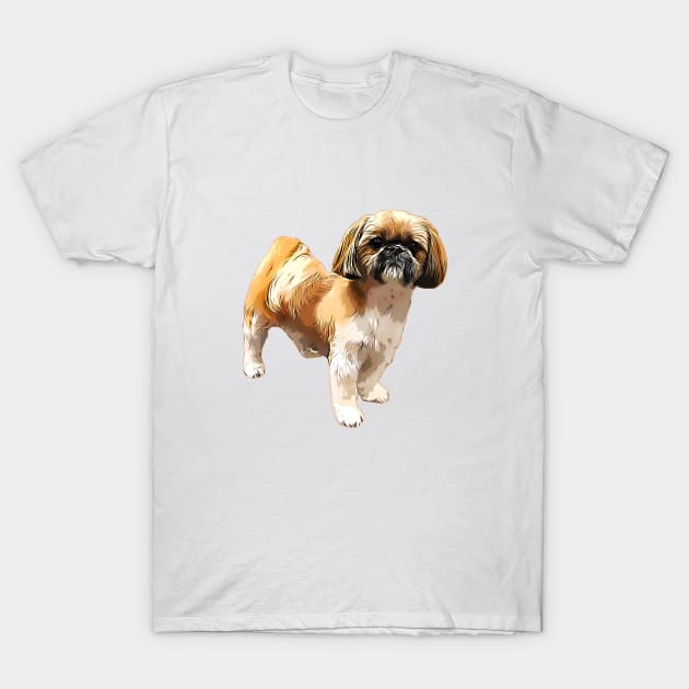 Shih Tzu Standing T-Shirt by ElegantCat